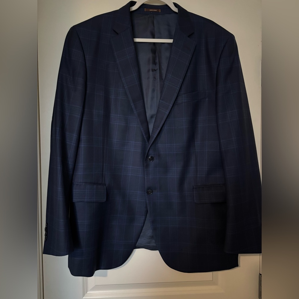 Peter Millar Dark Blue with Lighter Blue Striping Wool Blazer